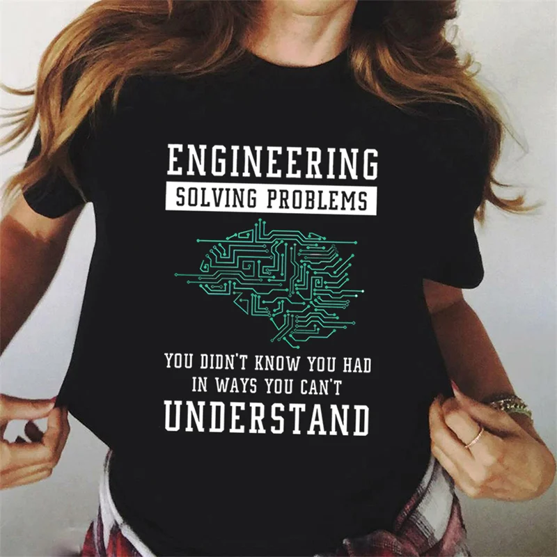 Camisetas divertidas de ingeniería para hombre y mujer, camisa de gran tamaño para ingeniero mecánico, ropa de verano