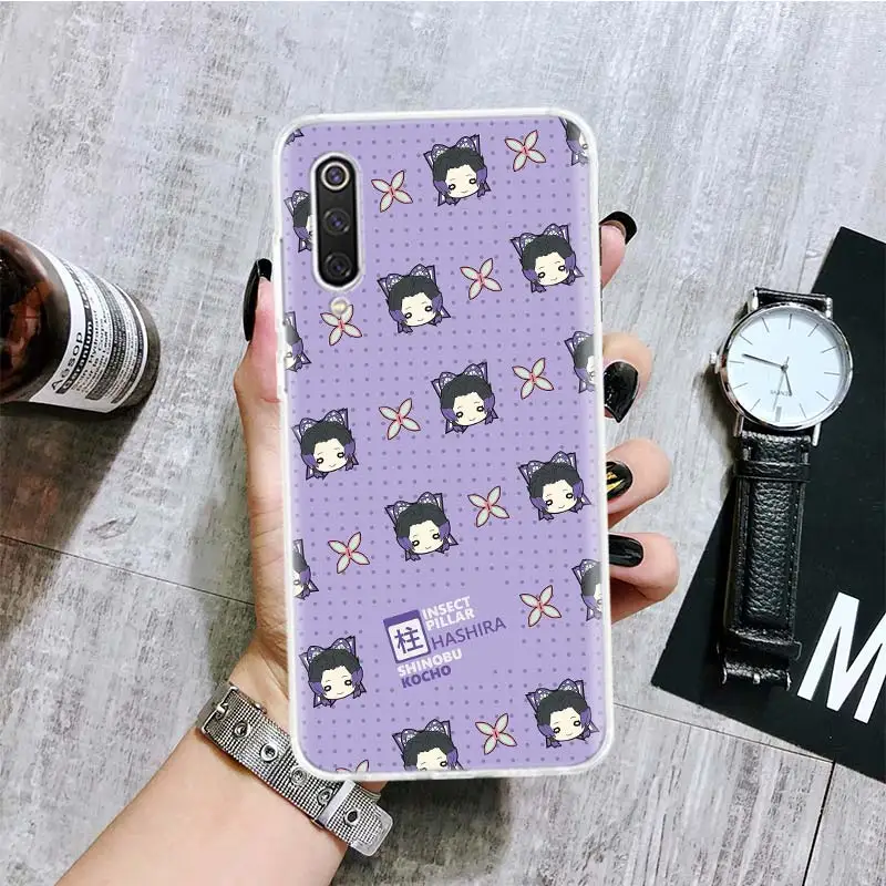 Demon Slayer Art Background Phone Case, Xiaomi Redmi Note 10, 9, 8, 11, 12 Pro, 11T, 11S, 11E, 10S, 9S, 9T, 8T, 8A, 7, 6, 5 Plus, Art Pattern