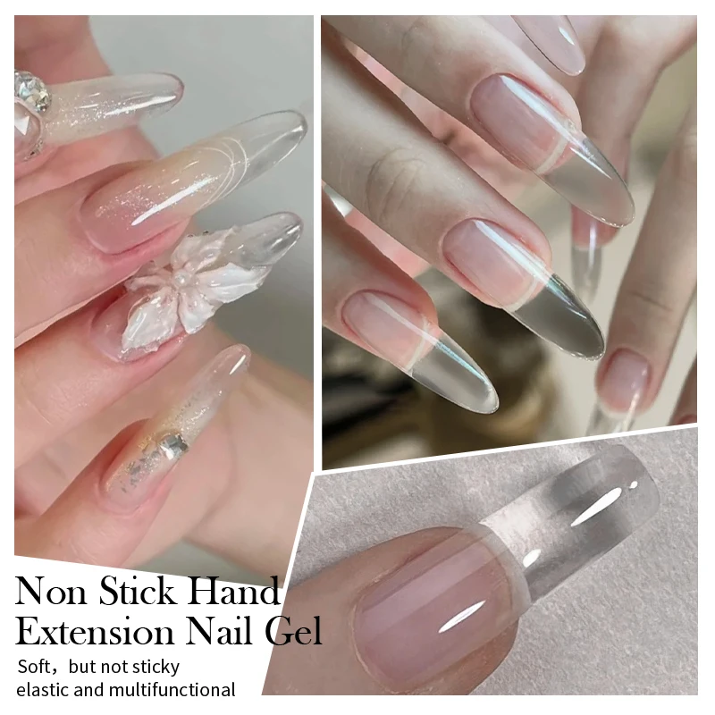 1 tarro (5/15ml) 3 en 1 Gel transparente antiadherente para arreglar/extensión/tallado de manos, Gel duro sólido moldeado 3D para uñas, barniz de Gel acrílico para uñas