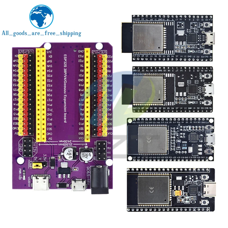 TZT ESP32 Development Board TYPE-C/MICRO USB CP2102 WiFi+Bluetooth Dual Core ESP32-DevKitC-32 ESP-WROOM-32 Expansion Board 38PIN