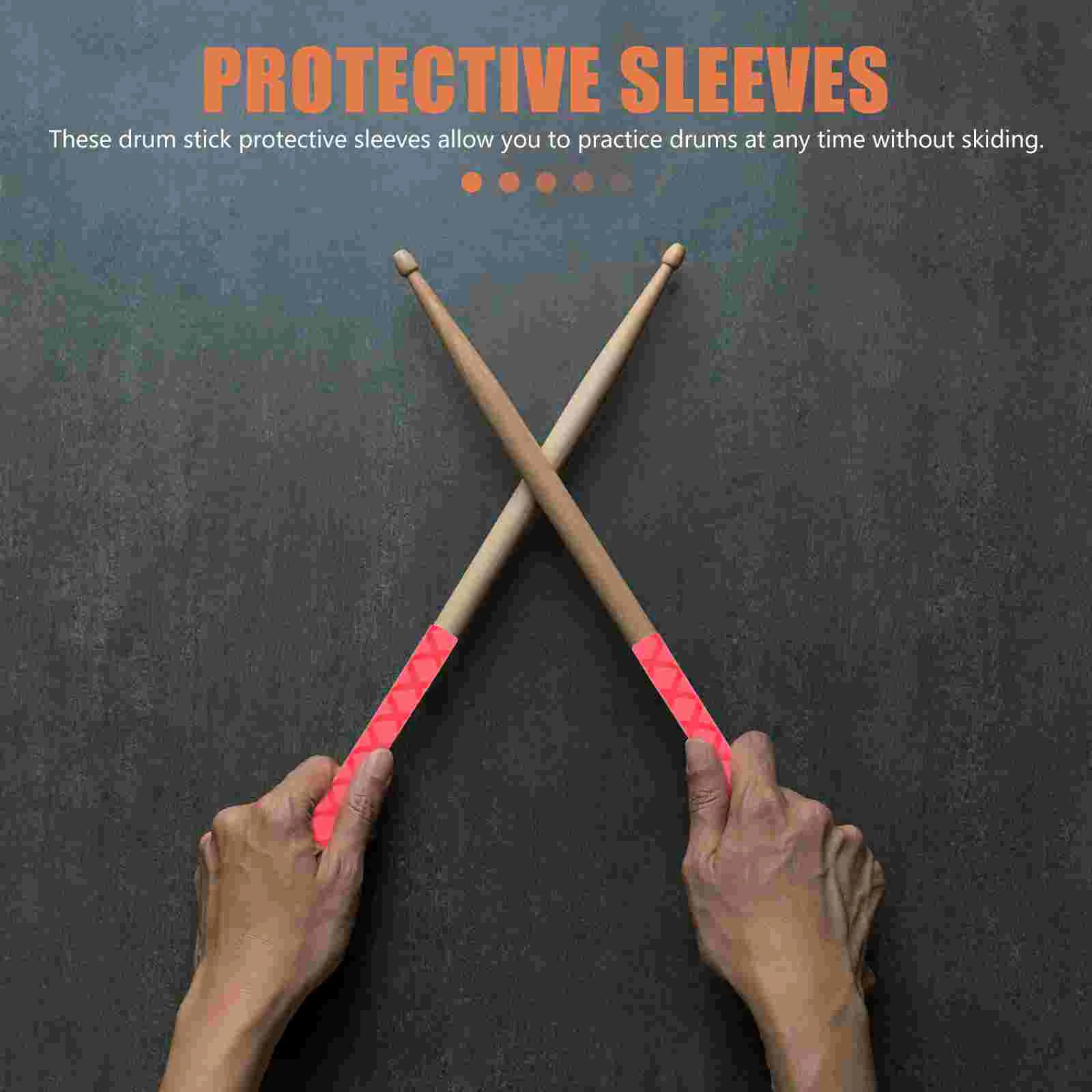 5 Pairs Drum Stick Non-slip Sleeve Protective Covers Grip for Drumstick Irradiation Cross-linked Polyethylene Comfortable Child