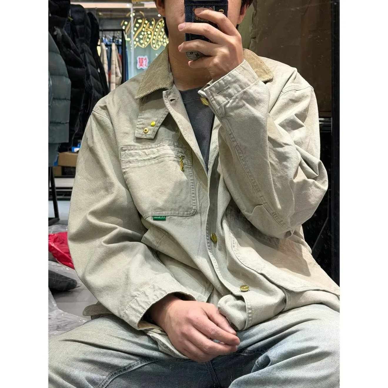 Chaqueta Retro de la Serie Mountain de LLbean, Corte Holgado, Multibolsillos, Estilo Casual para Actividades al Aire Libre, Manga Larga, Estilo Japonés