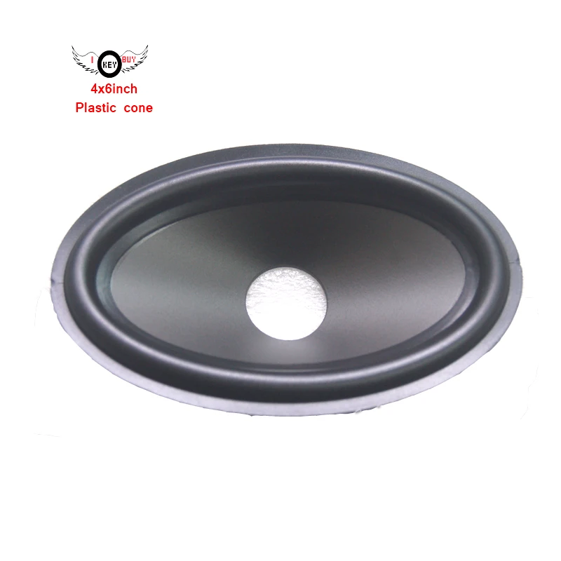 I KEY BUY 10pcs 4x6 Inch Car  Speaker Rubber Edge Plastic Cone 146mm*95mm Out diameter 26mm Coil Hole DIY Repair Accessories