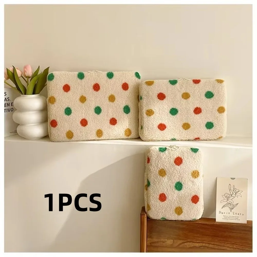 

Fashion Color Polka Dot Laptop Sleeve Case Plush 11/13/15 Inch Laptop Bag Large Capacity Ultra Thin Tablet Protective Pouch Gift