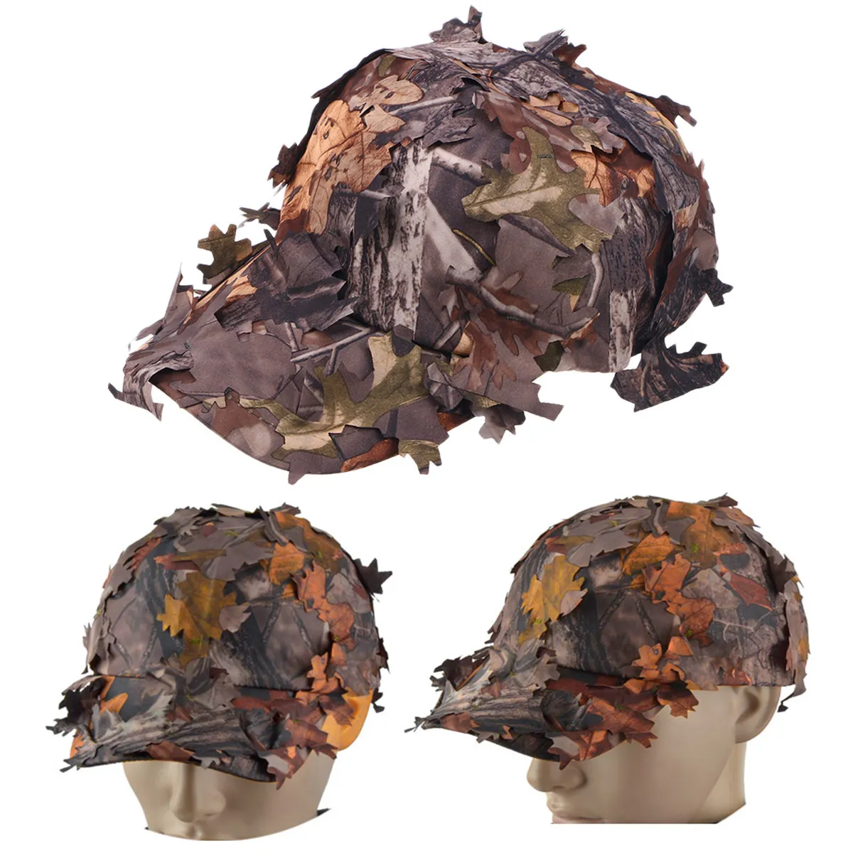 

Outdoor Hunting Camouflage Cap Durable Cotton Deciduous Leaves Design Adjustable Back Perfect for Climbing Golf