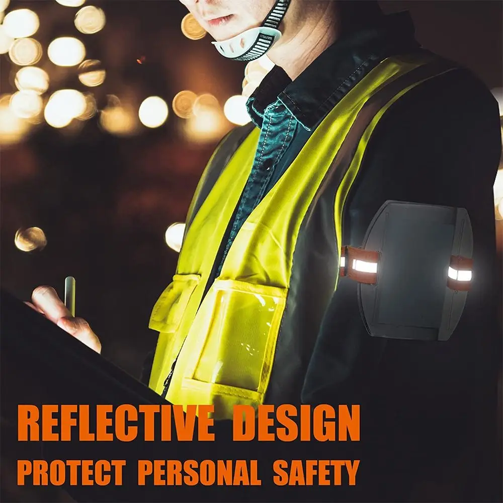 

Elastic Band Arm Badge Holders ID Badge Holder Solid Color Plastic Card Holder Reflective Stripe Armband Credit Card Case Sport