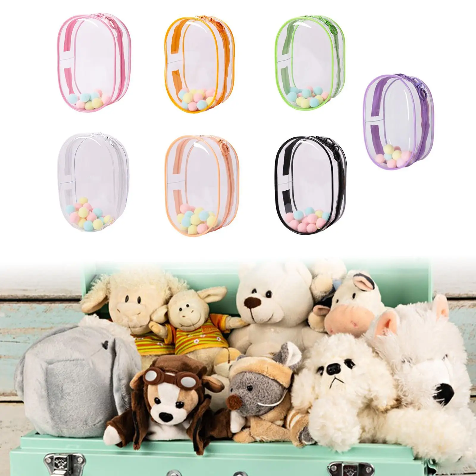 Clear Figure Display Bag Organizer Transparant Tiny Doll Pouch Draagbare kleine pop opbergtas voor mini-figuurpopverzamelaars