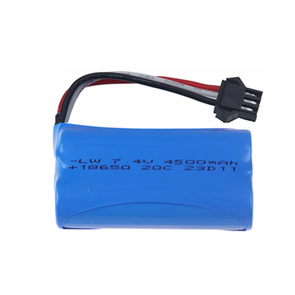 Akumulator litowo-jonowy 7,4 V 4500 mAh SM-3P z ładowarką USB do zegarka Wykrywanie gestów Skręcony samochód kaskaderski RC 18650 Akumulator 7,4 V