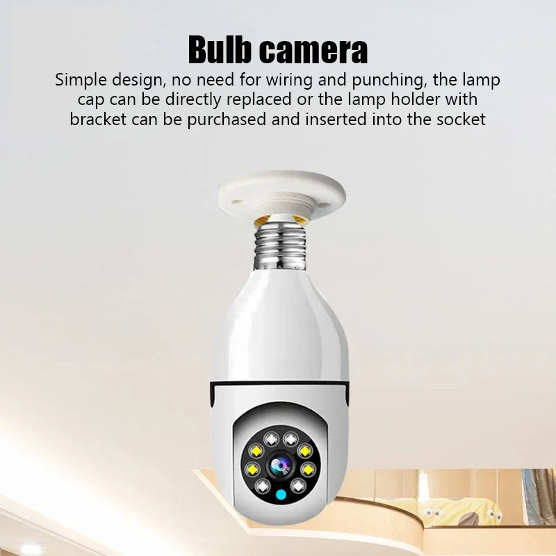 Bulb Camera 2.4G Wifi Surveillance IP Cam 1MP Cam Night Vision Full Color Automatic Human Tracking Video Security Monitor Camera