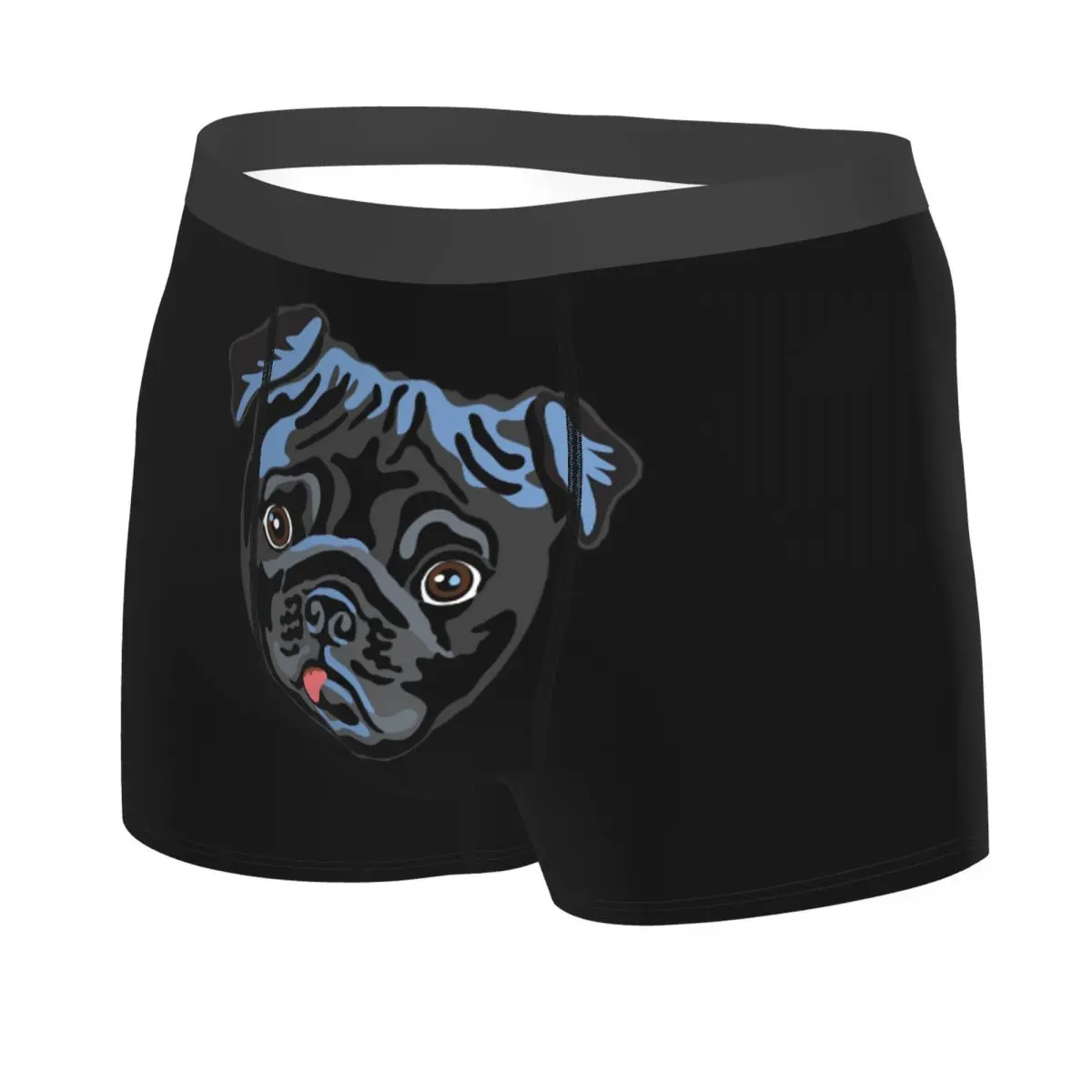 Boxer Underpants Shorts Black Pug Panties Male Breathable Underwear for Homme Man Boyfriend Gift