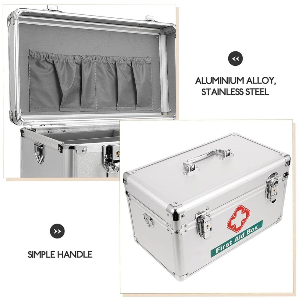 

1pcs Aluminum Medicine Lock Box Keyed Security for Home And Outdoor Use Durable Lockable Storage Fits Family Esse