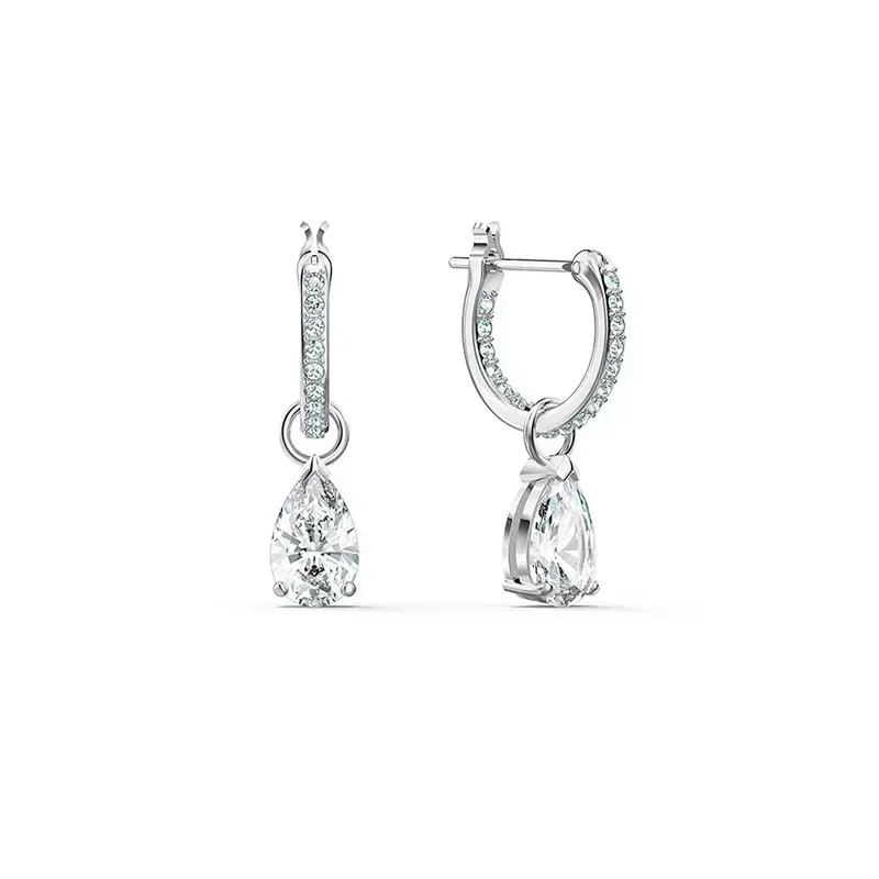 New ATTRACT Platinum Girl Earrings with Magic Gestures Exquisite Crystal Ladies Romantic Luxury Jewelry Valentine\'s Day Gift