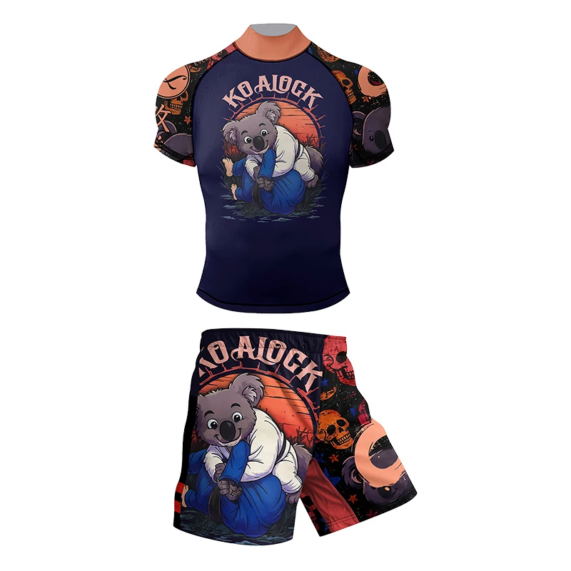 Cody Lundin Nuovo ad alta compressione jiu jitsu No Gi MMA BJJ Sport Set da 4 pezzi Traspirante Bodybuilding Morbidezza Abbigliamento per uomo