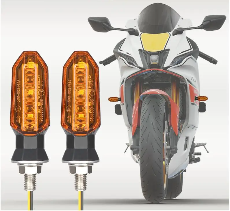 8mm Mini Motorfiets LED Knipperlichten Amber Knipperlicht Blinker Richtingaanwijzer 12V Moto Indicator Lamp Accessoires