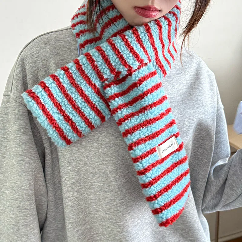 

Soft Neck Scarf Stylish Winter Neckwear Women'S Striped Scarf Cozy Vibrant Stripe Scarf For Casual Outfit Daily Wear Outdoor
