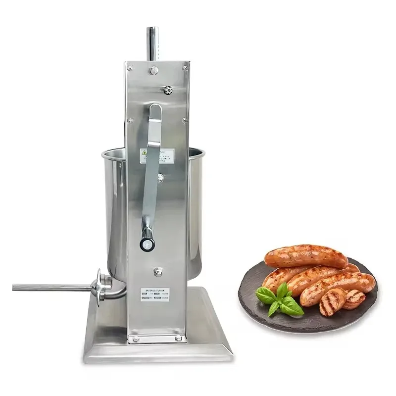

Manual 10L Stainless Steel Sausage Stuffer - Homemade Vacuum Enema Maker, Hand-Operated Filling Machine