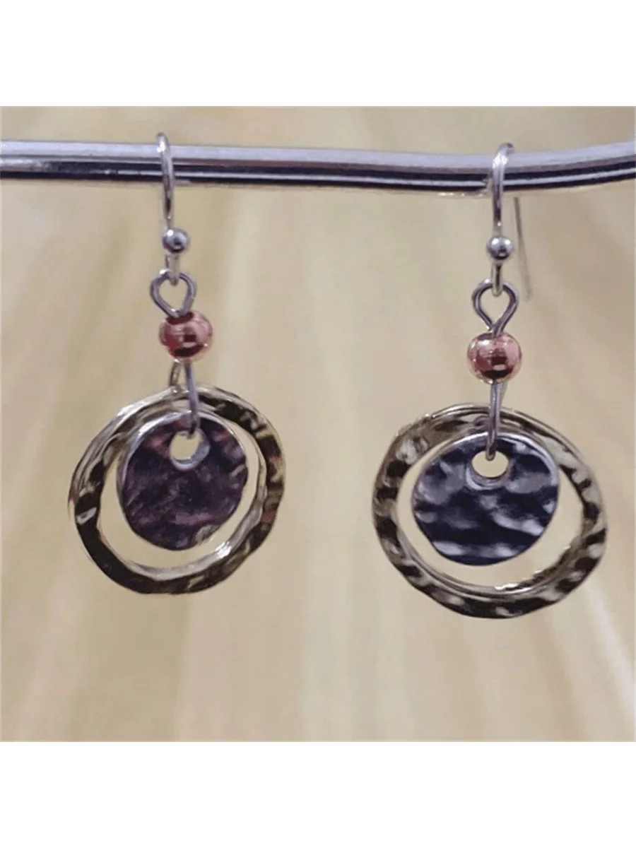 

Bohemian Vintage Hollow Round Pendant Earrings For Women Fashion Party Jewelry