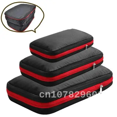 

Double Layer Travel Storage Bag Set for Clothes, Tidy Organizer, Suitcase Pouch, Compression Packing Cube