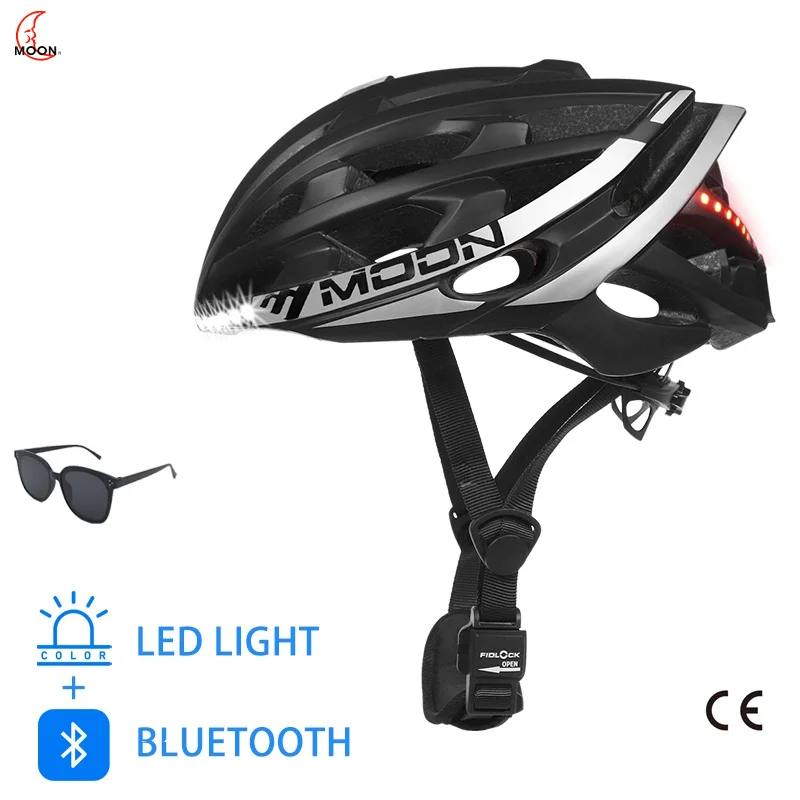 

MOON Bike Helmet Road Mountain Cycling with Multi-function Bluetooth Music Phonecall LED Warning Light Safety