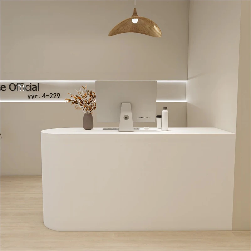 

Elegant Unique Reception Desk Modern Nordic Design Minimalist Reception Desks Space Saving Recepcion Mostrador Office Furniture