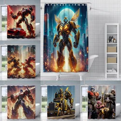 Shower Curtain Waterproof Polyester Fabric Paint Colorful Bath Curtains Transformers Autobot Home Bathroom Decor With Hook