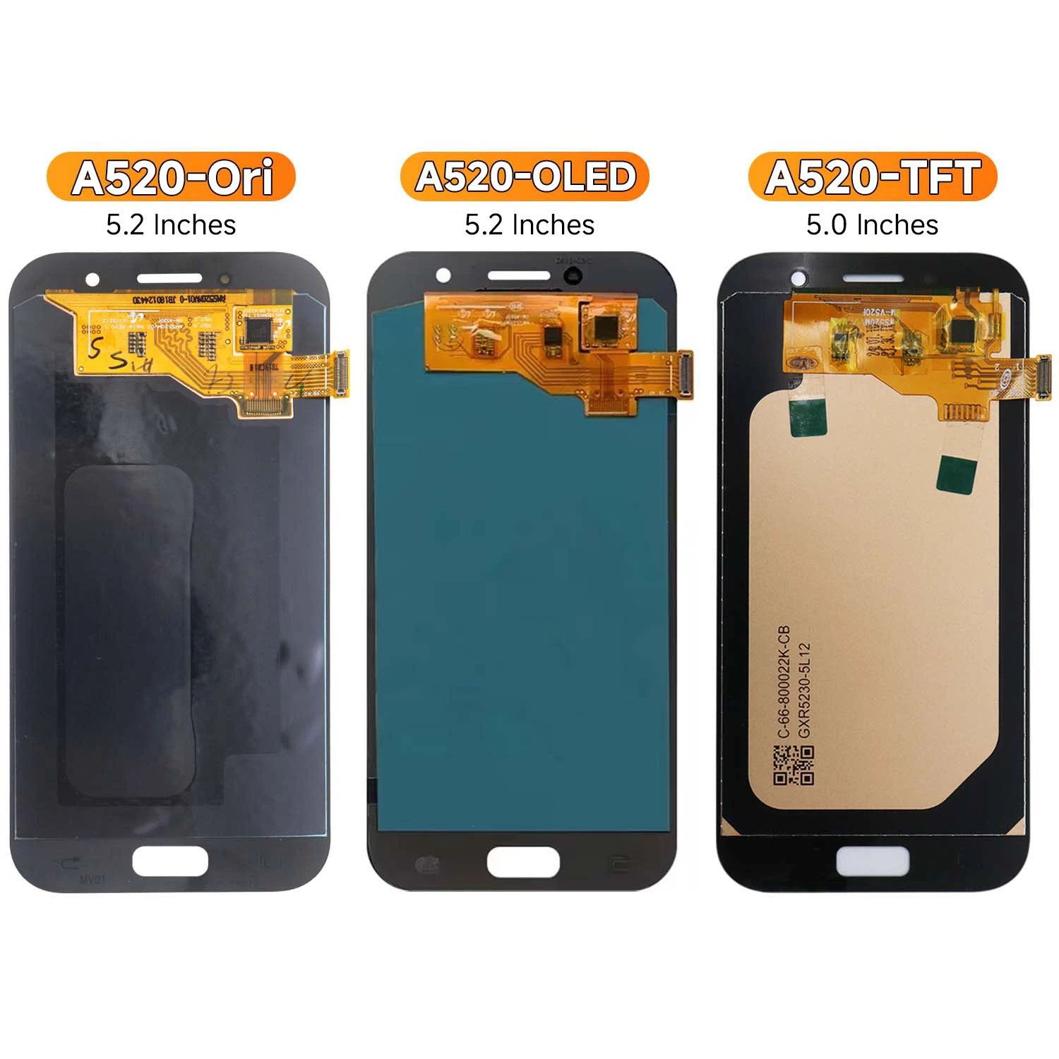 A5 2015 2016 2017 5.2\'\'For Samsung 5.0\'\'For A500 A510 A520 LCD Display Touch Screen Digitizer Assembly Replacement