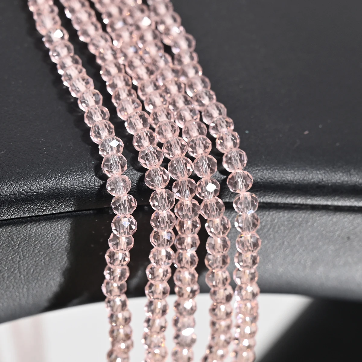 110 Stuks 4MM Kunstmatige Kristallen Glazen Kralen Platte Ronde Helder Facet Losse Spacer Bead voor Sieraden Maken DIY Armband ketting