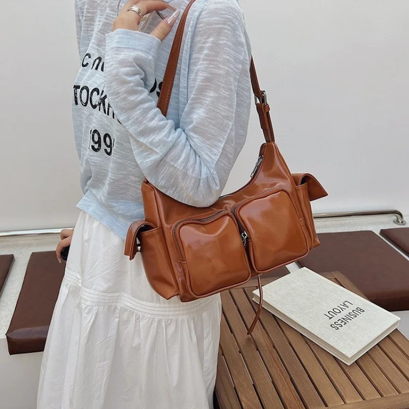 

Роскошная женская большая сумка из тонкой кожи, повседневная, простая, винтажная и парижская, модный, элегантный вид ​