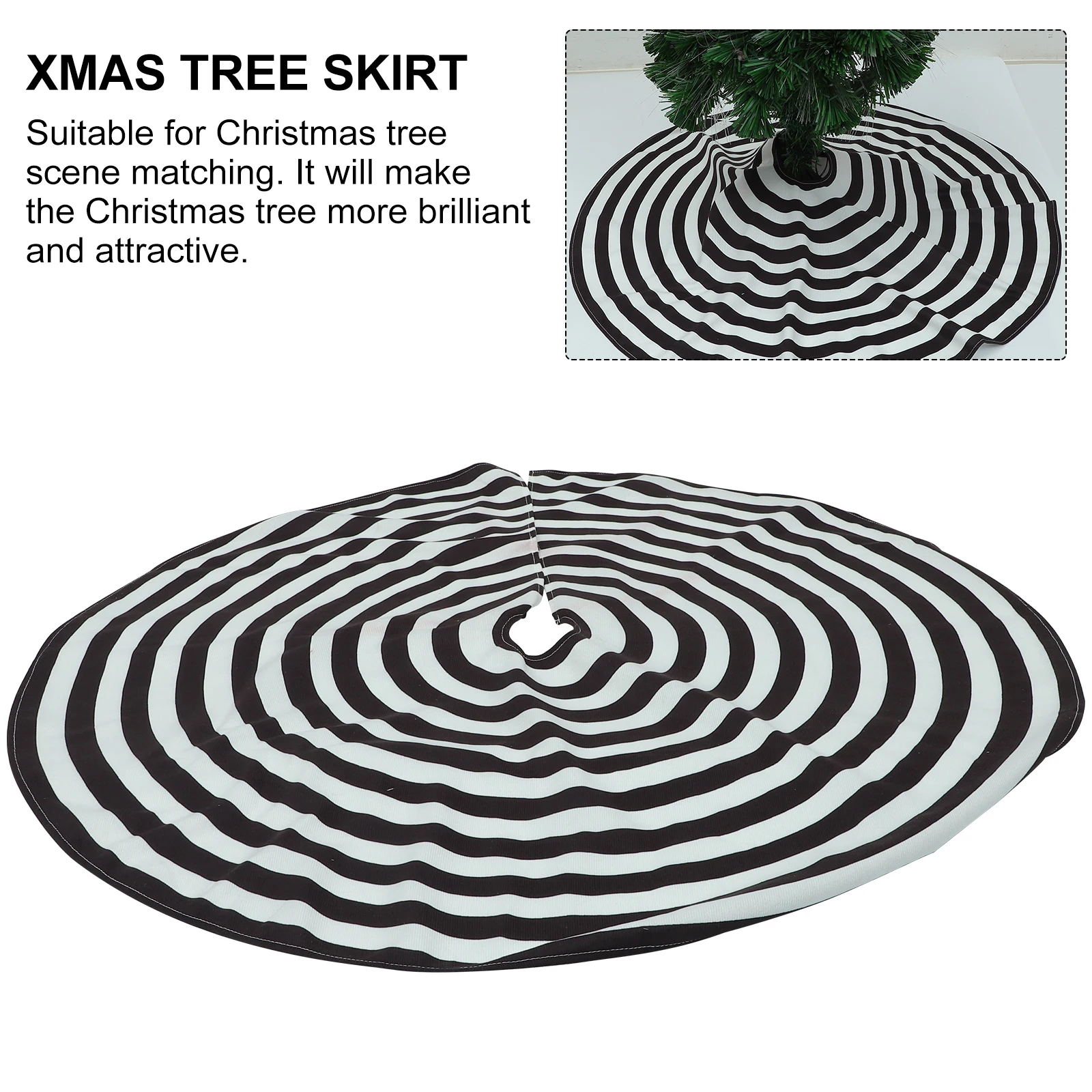 

Christmas Tree Skirt Xmas Floor Mat Area Rug Pad Stripe Rugs Decorative Cover Carpet