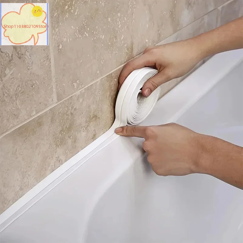 【HT】【HT】3.2m PVC Waterproof Sealant Tape For Bathroom Sinks, Showers, Bathtubs And Toilets Self-Adhesive Wall Stickers