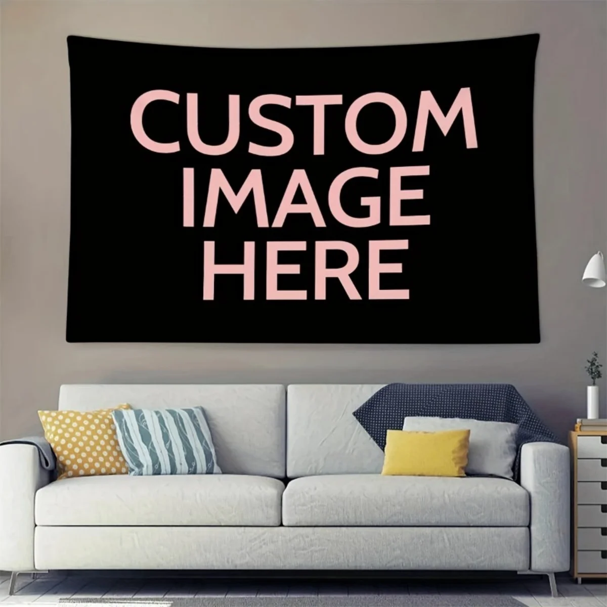 Custom Personalized Photo/Text Tapestry – Upload Your Own images and Text; Perfect for Bedroom or Dorm Room Decor.