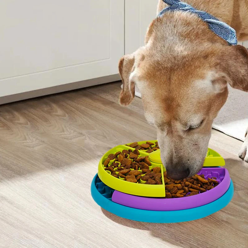 Puzzle dla psów miska dla psa interaktywny wzrost szczeniaka IQ dozownik pokarmu powolnego jedzenia antypoślizgowej miski kot domowy psów gra szkoleniowa