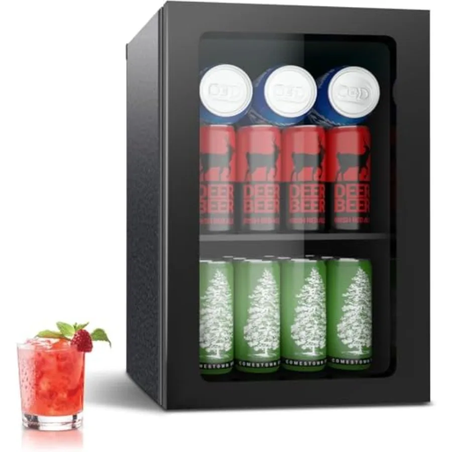 Mini Refrigerador Compacto de 24 Latas y 0.9 Pies Cúbicos para Bebidas, Cerveza o Vino, Refrigerador Portátil Silencioso para Bebidas con Compartimento Extraíble