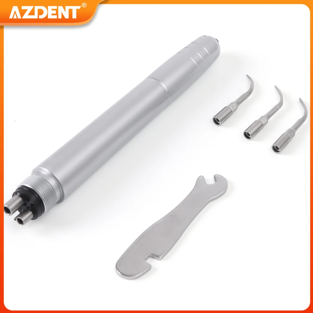 AZDENT Dental Ultrasonic Air Scaler Handpiece with 3 Tips Scaling Calculus Remover Cleaning Tool Cleaner Instrument