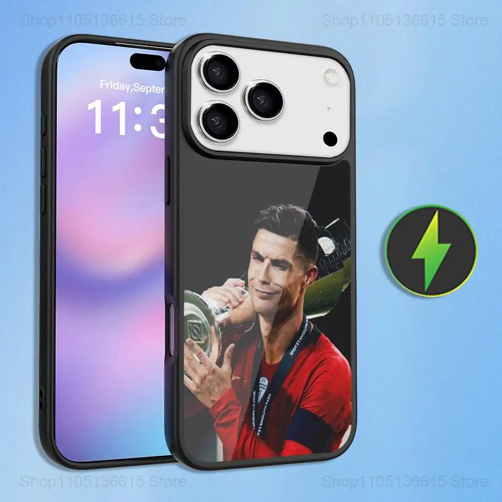 FOOTBALLSPORT Case  For iPhone 16,15,17,14,13,12,11,Pro,Max,Plus, R-ROnAlDo Cr7 Mini,Magsafe,Magnetic Wireless Charging Case