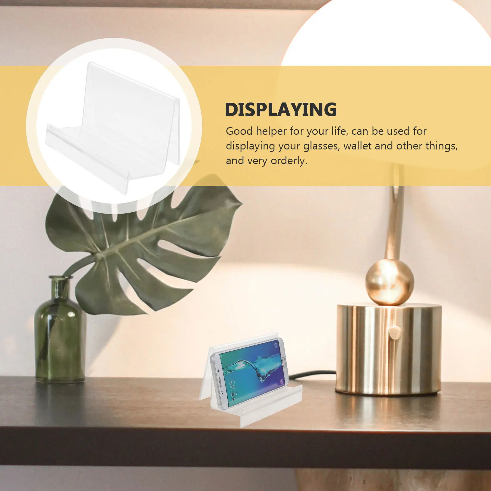 

6pcs Phone Mask Display Rack Transparent Wallet Storage Stand Desktop Tabletop Purse Organizer Clear Display Shelf For Retail