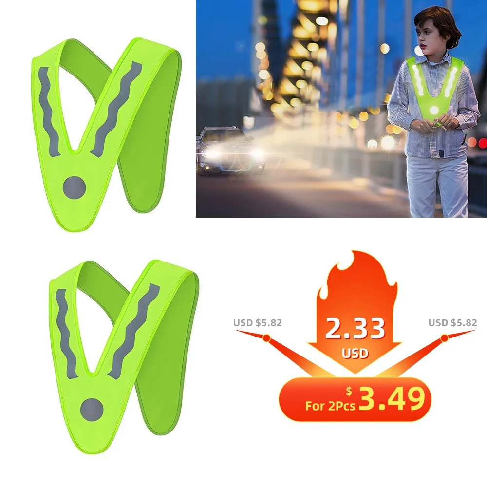 3/5Pcs Children Wear-resistant Reflective Vest Protective Shoulder Vest High Visibility For Kids Outdoor Night Safety