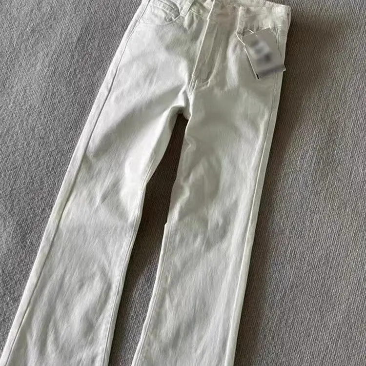 

Scimitar Micro-pull Jeans Men's High Street Vibe High-waisted Pants Retro Trendy Brand Thin Straight Pants Luxury Men's Trousers