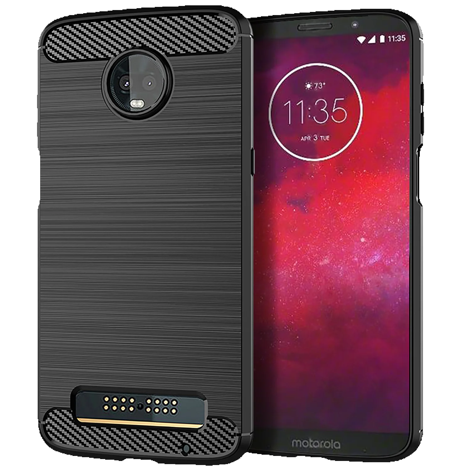 Shockproof Solid Color Case For Moto Play Moto Z3 Soft Cabon Fiber Phone Cover For Motorola Z3 Force Frosted Matte Cases