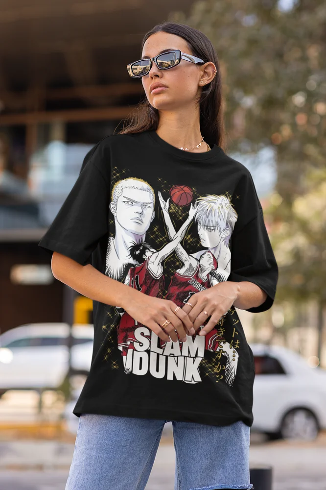 Slam Dunk t-shirt Art Team Basketball Slam Dunk Anime Sport Manga Shirt All Size