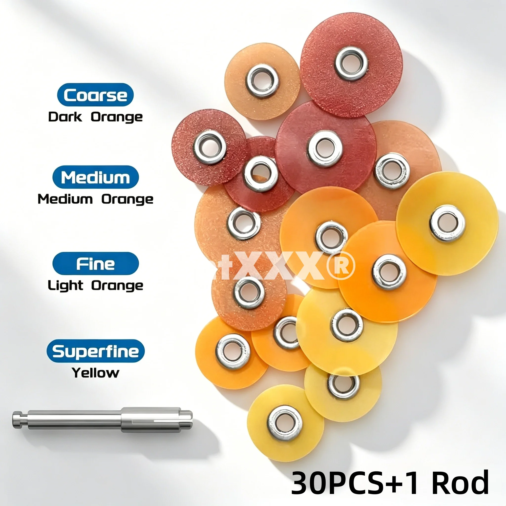 

30Pcs + 1 Mandrel Polishing Disc Kit Multi-Grit Sanding Discs Set