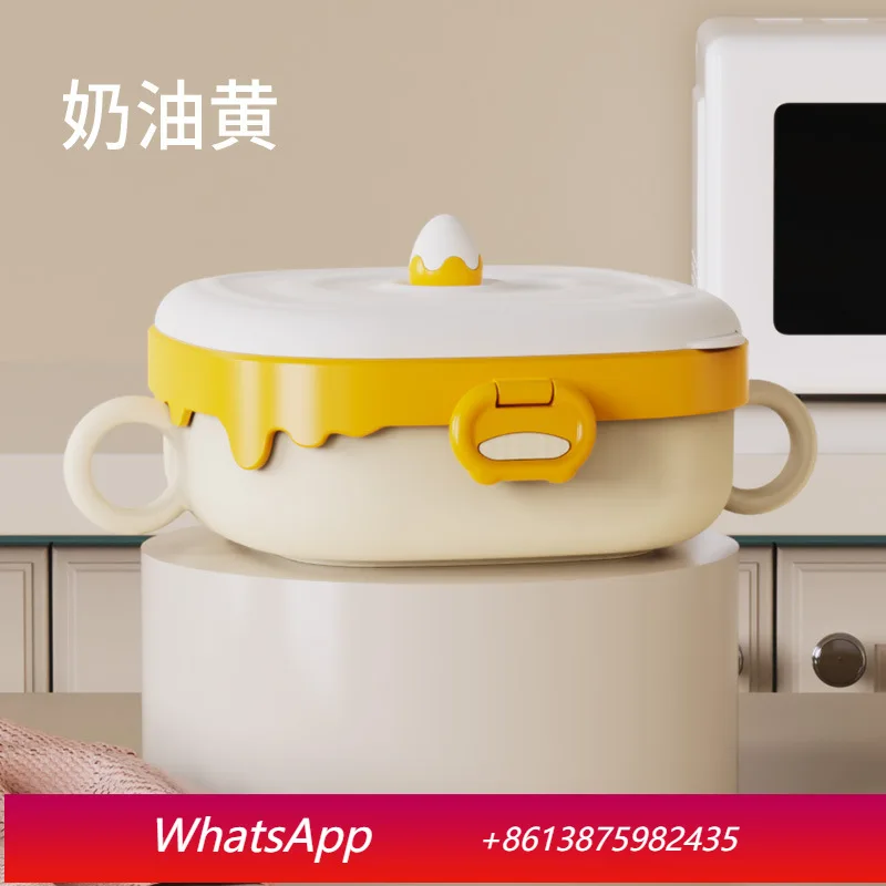 

LMM Insulated Bowl Stainless Steel Portable Complementary Food Bowl Creative Tableware