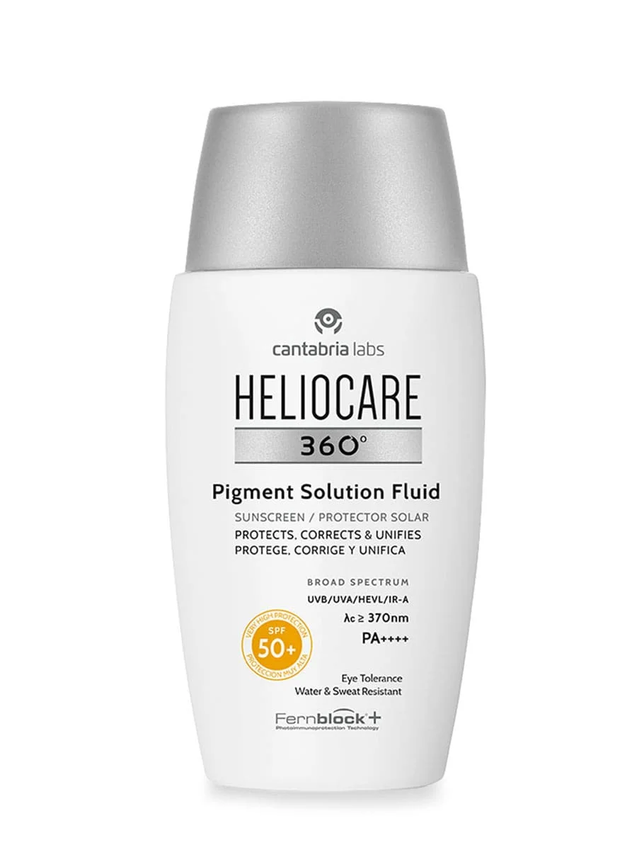 Heliocare 360 pigment solution fluid spf 50 + 50ml-helps to correct solar hyperpigmentations. Unifies the tone.