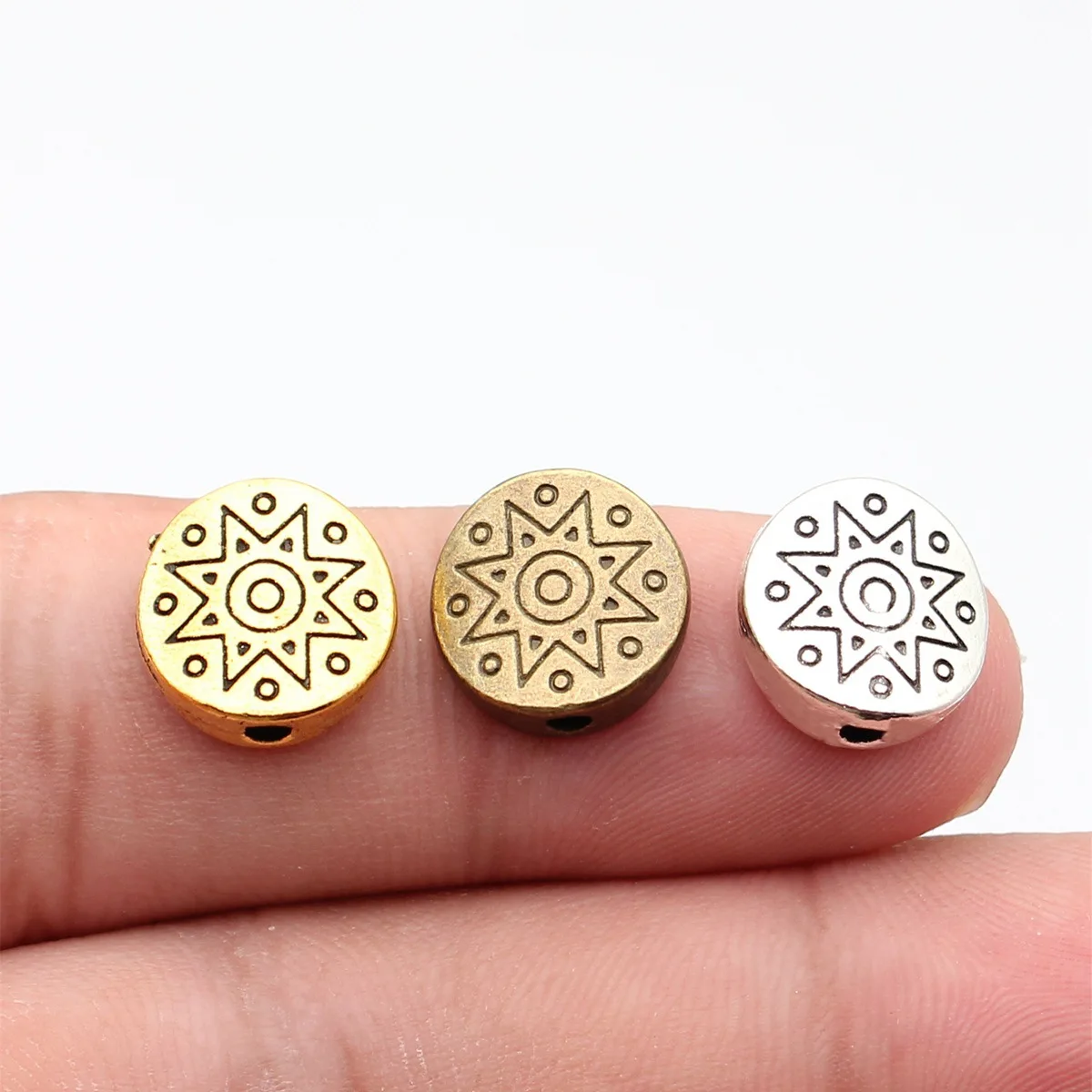 Vintage Geometric Shape Small Hole Loose Beads For Jewelry Making Bracelet Necklace DIY Craft Bulk