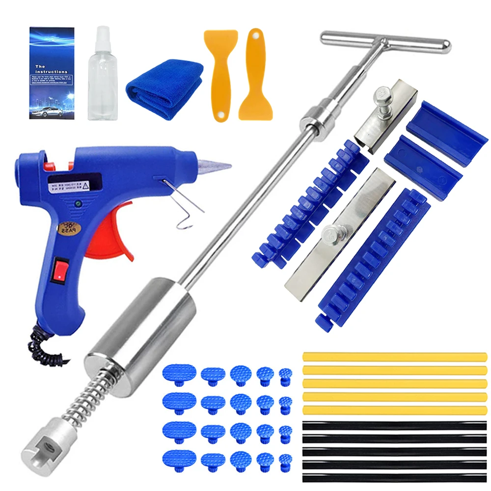 Car Paintless Dent Repair Tools Set Auto Sheet Metal Removal Kit Slide Hammer Reverse Hammer Automobile Maintenance Renovate Kit