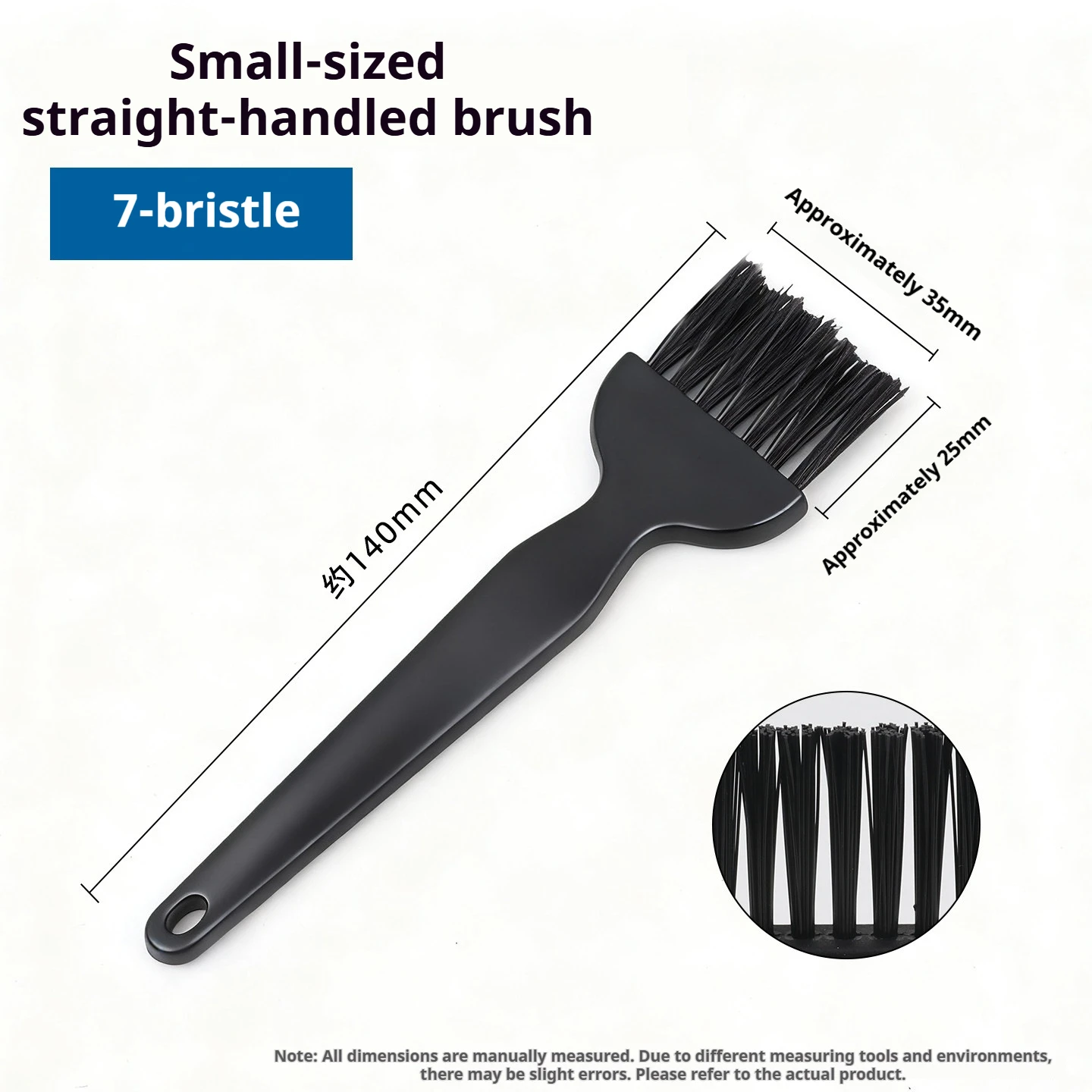 

Anti-static brush - medium size, large size, straight handle, hard bristles, plastic handle, toothbrush type