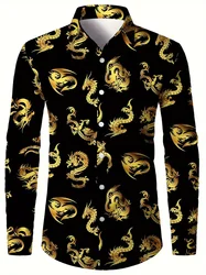 Men's shirts HD pattern fashion luxury soft comfortable tops spring and autumn outdoor button-down shirts plus size