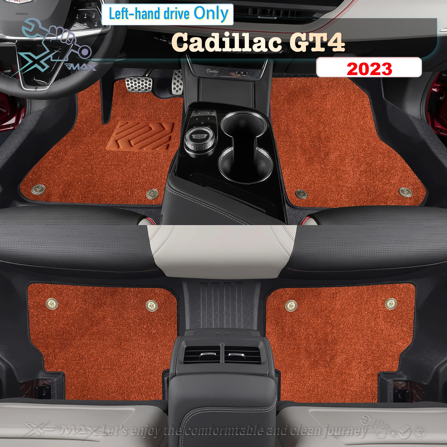 Left-hand Drive Car Floor Mat For Cadillac GT4 2023 Full Surround Foot Mat Automotive Floor Mat Floor Liner Water-proof Mat