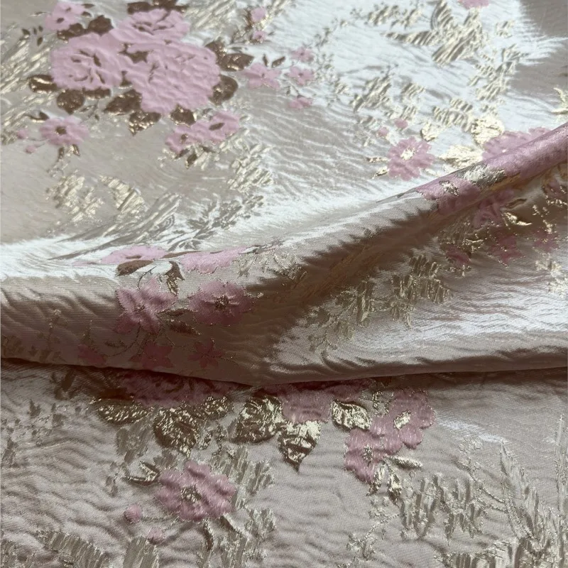 Lussuoso tessuto jacquard di seta dorata per toastare il broccato alla moda alla moda
