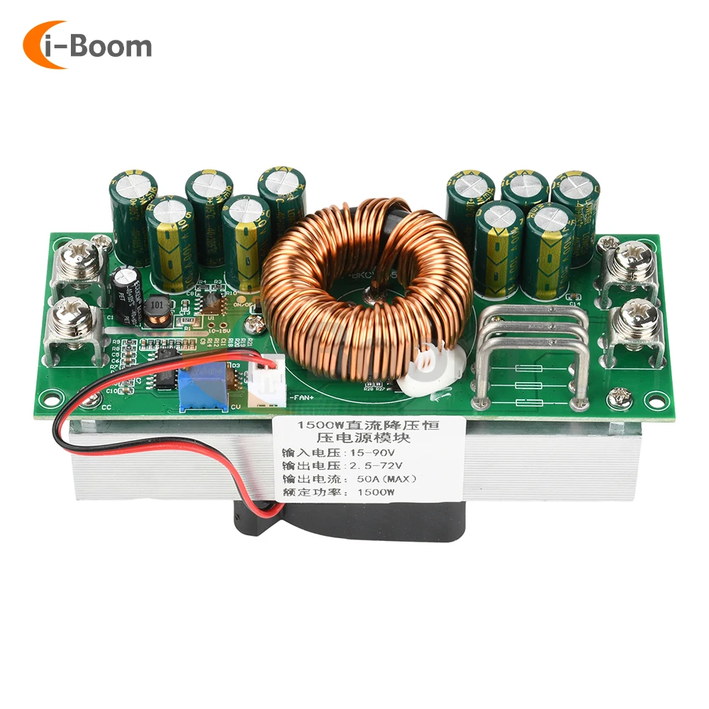 

Понижающий модуль постоянного тока от 15 до 90 В до 2,5 до 72 В, 1200 Вт/1500 Вт, синхронное выпрямление, мощный понижающий источник питания, регулируемое напряжение